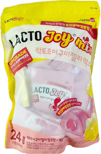 종근당 락토조이 구미젤리 유산균젤리 망고 복숭아맛, 25g, 15개