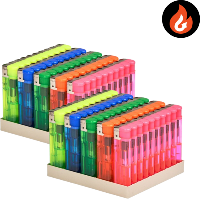 개업홍보용 광고판촉용 푸쉬 프린스 전자 투명 라이터, 100개, 프린스 투명