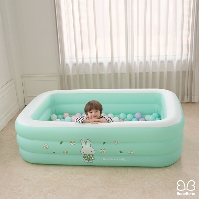 베네베네 미피 유아 아기 물놀이 베란다 풀장 볼풀장 오감놀이 촉감놀이 모래놀이, 1개, 그린