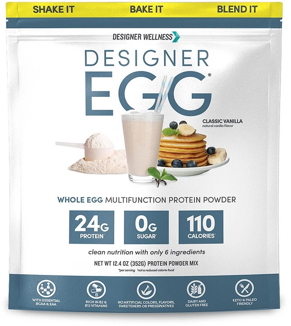 Designer Wellness 에그 단백질 파우더 바닐라 352g Egg Yolk White Protein Powder, 파우더 352g 클래식 바닐라, 1개 - 쿠팡