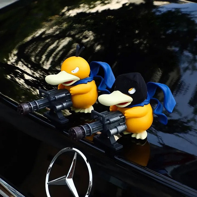 악당 코닥오리 자동차 오토바이 외부 실내 차량용 악세사리(스티커 포함), 1개, 옐러우