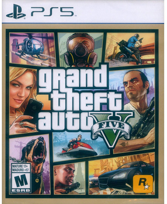 PS5 GTA5 俠盜獵車手5 grand theft auto V FIVE 【一起玩】, 中文美版-全新(英文封面中文字幕), 中文美版