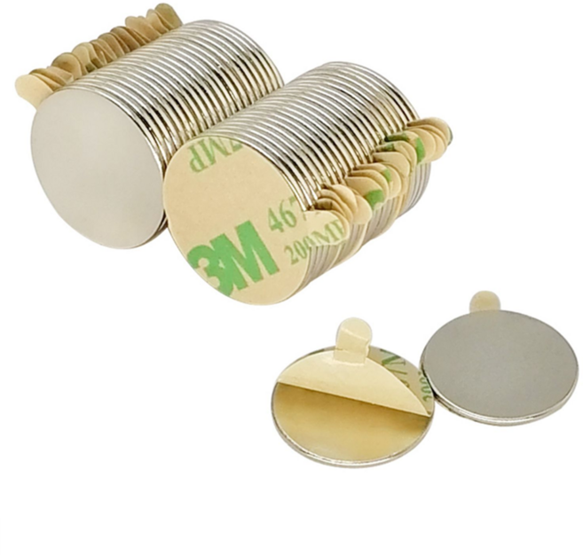 핸셀 네오디옴 3M 양면 테이프 붙이는 스티커 초강력 동전 원형 다용도 자석 20mm X 2T, 초강력 스티커 자석 1개