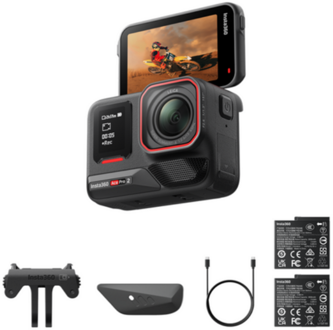인스타360 듀얼 배터리 액션 카메라 Ace Pro 2, 블랙