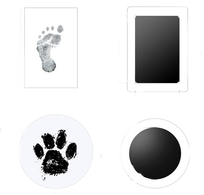 소중한 반려동물과 아기의 추억을 남기는 묻어나지 않는 발 도장 스탬프, 원형도장(핑크), 1개