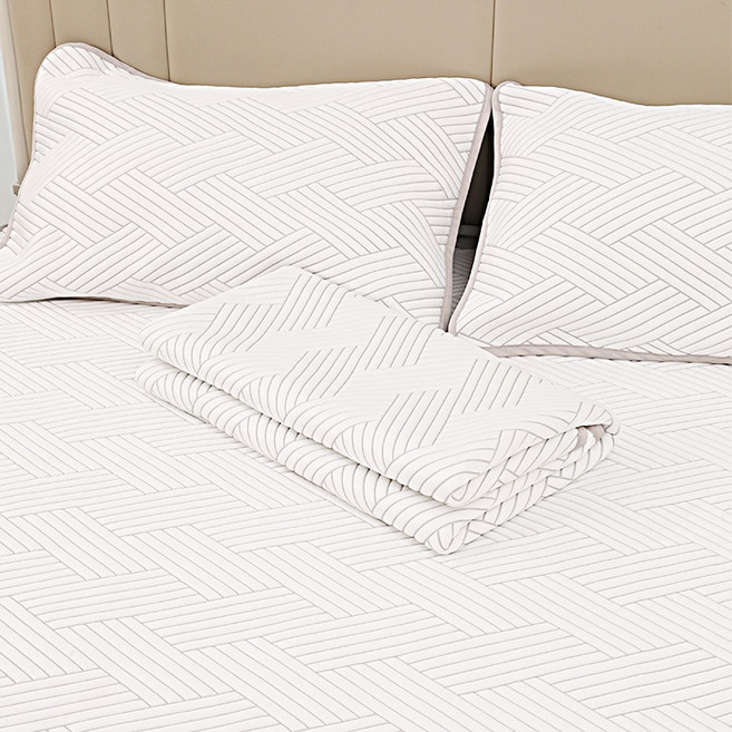 FASEN 냉감 쿨매트 여름 냉감패드+쿨베개 커버 세트, 쿨매트+쿨베개 세트, 스트라이프