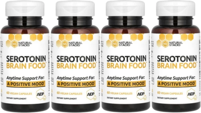 내추럴스택스 Natural Stacks Serotonin 세로토닌 Brain Food veggie 캡슐, 60정, 4개 - 쿠팡