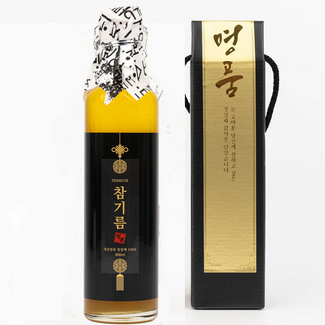 장수친구 저온압축 고소한 방앗간 통깨 참기름, 1개, 300ml