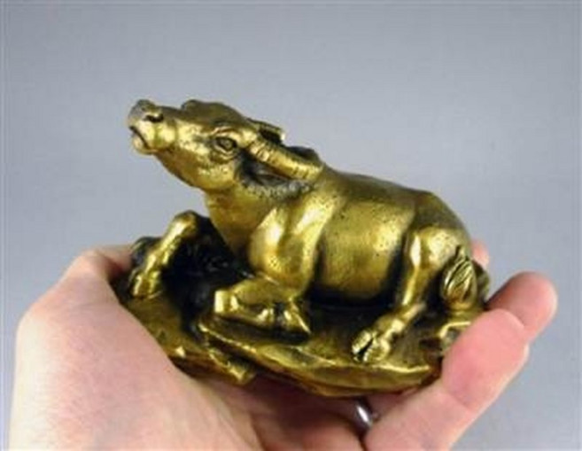 傅之工藝 興旺牛 招財擺件, 開光仿純銅牛工藝品