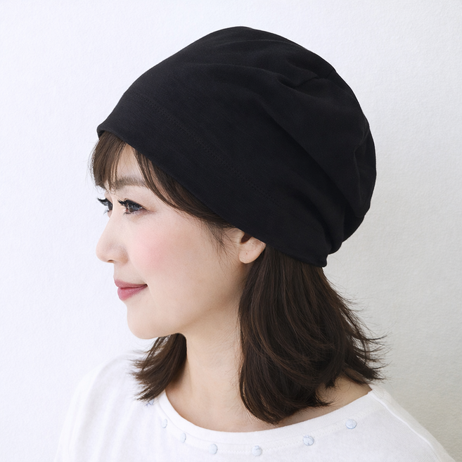 제이제이나인 단색슬럽 수면 비니 실내 면 데일리 중년여성 두건 사계절 모자