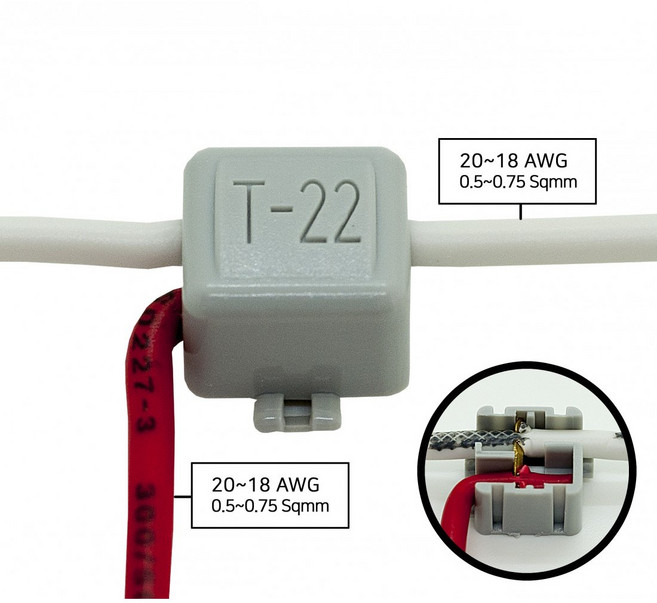 알파오 분기형 무탈피 전선 커넥터 T-22 (전기공사 인건비 절감), 10개