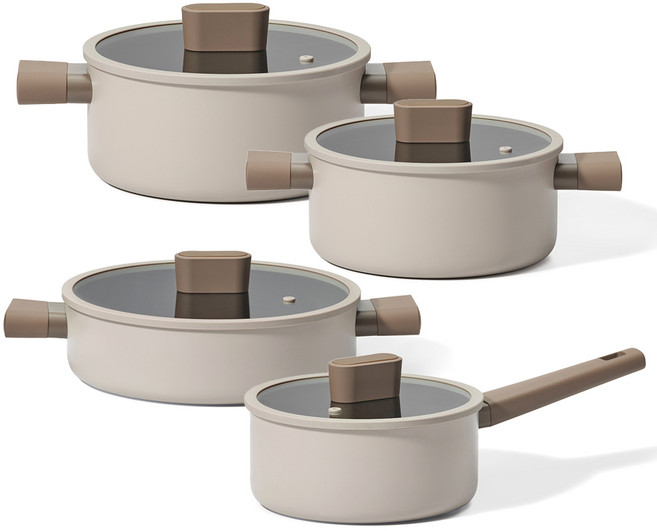 로이첸 모노포트 냄비 양수냄비 편수냄비 전골냄비, 1개, 베이지 전골냄비, 24cm