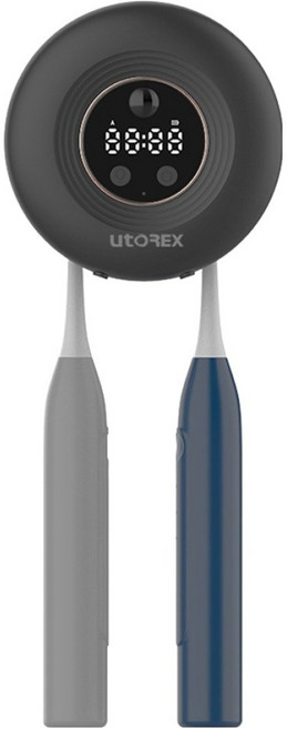 유토렉스 블랑 2구 무선 칫솔살균기, UTC-3600, 블랙