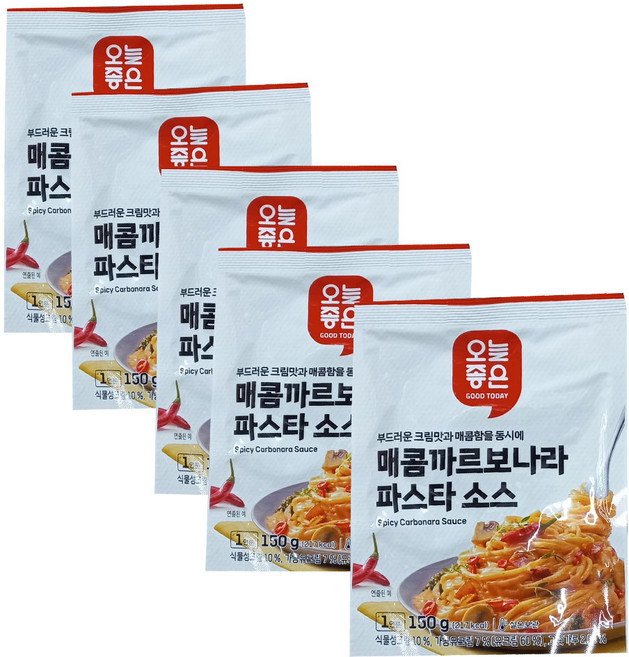 오늘좋은 매콤까르보나라 파스타소스, 5개, 150g