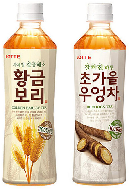 롯데차 초가을우엉차 500ml 12패트 + 황금보리 500ml 12패트, 24개