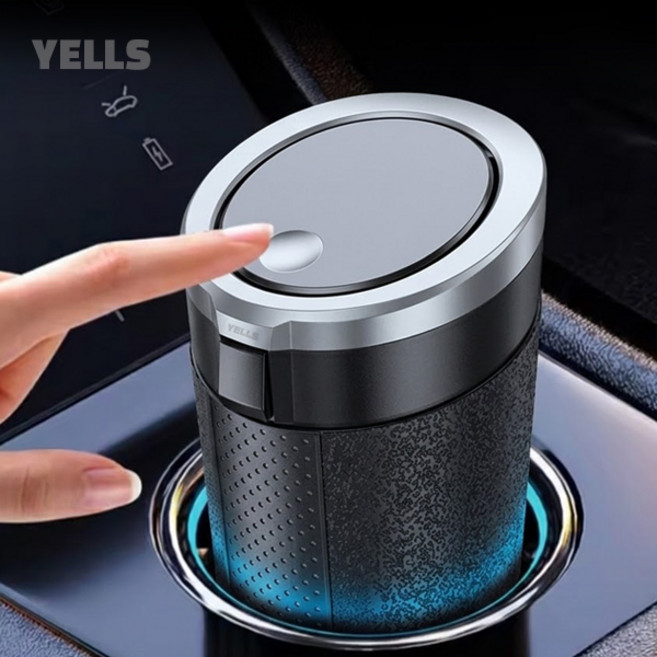 옐스 차량용 듀얼 휴지통 컵홀더용 고급형, 1개, 듀얼 실버
