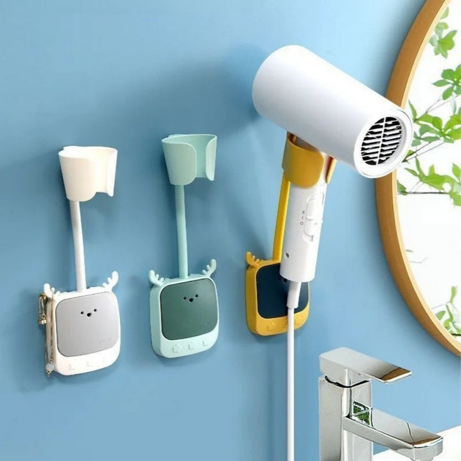 로타리 돌리아 헤어드라이어 거치대 샤워기 홀더 핸즈프리 2세대, 1개, dryer white