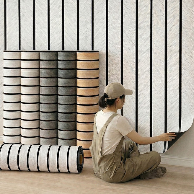 붙이는 템바보드 단열벽지 셀프시공 우드패턴 습기방지 접착식 시트지, 02페일우드