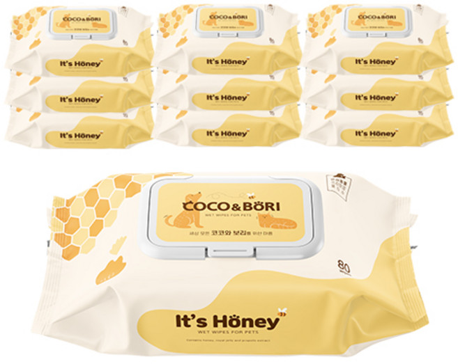 코코와보리 잇츠 허니 물티슈, 80개입, 10개