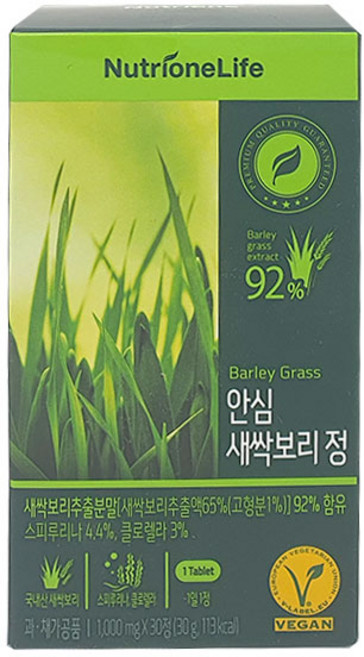 뉴트리원 안심 새싹보리정 1000mgx30정 1박스(1개월분) /국산 새싹보리 정제, 30정, 1개