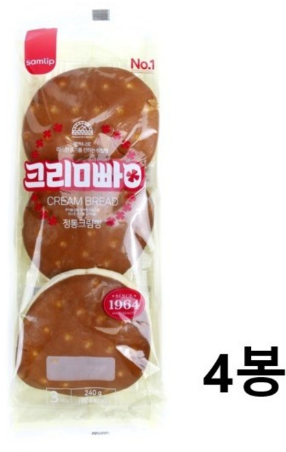 삼립 정통크림빵3입, 240g, 4개
