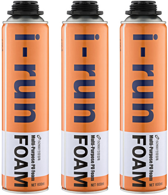 누리켐 이런폼 우레탄폼 600ml 건타입 단열폼 크랙보수 PU폼 3개