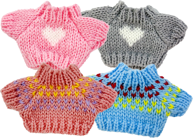 픽101 모루인형 의상 소품 세트 모루 꾸미기 재료 니트 악세사리 부자재 10cm 15cm, 1개, 커플세트