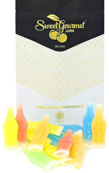 스위트고메 닉-엘-닙 충전 츄 왁스 병 | 453.6 g SweetGourmet Wax Candy Bottles with Drink Filling Assorted Fruit Fl, 453.6g, 1개, 1ml