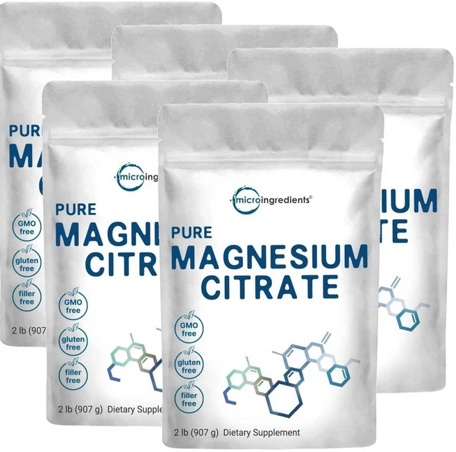 마이크로인그레디언트 마그네슘 시트레이트 500mg 파우더 Micro Ingredients Magnesium Citrate, 907g, 5개 - 쿠팡