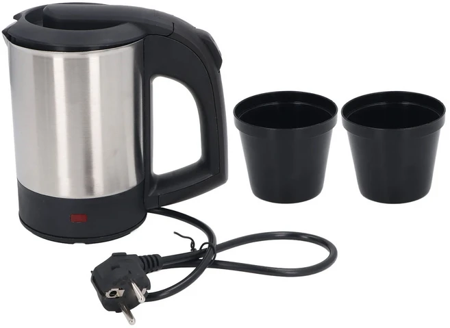 전기 주전자 1000W 0.5L 스테인레스 스틸 자동 차단 끓는 건조 보호 물 보일러 히터 가정용 2 컵, 02 영국, 01 Black