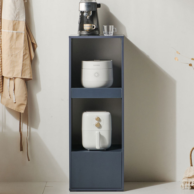 가온리빙 에셀르 400 1단 렌지대 에어프라이어 주방수납장 밥솥/렌지대, 3단, 네이비