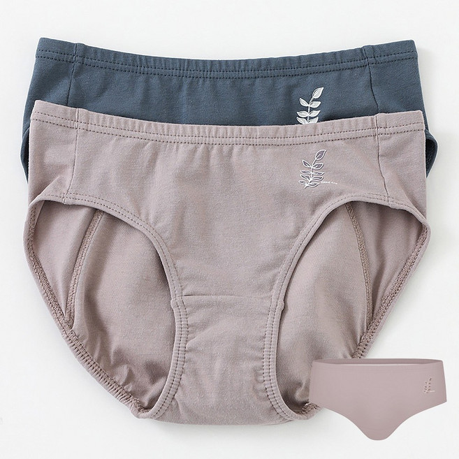 BYC 여성 면스판 미디 위생팬티 기능성 삼각 팬티 2매 세트 속옷 선물