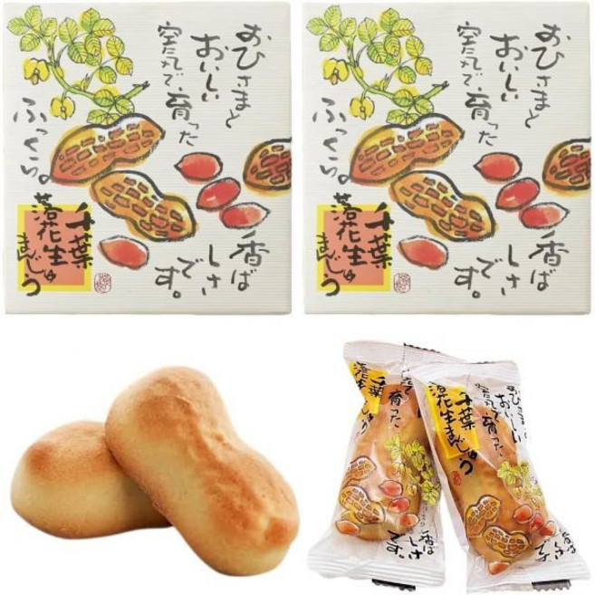 치바땅콩만쥬 8개입x2박스 개별 포장 흰 팥소와 땅콩 페이스트 채소밭