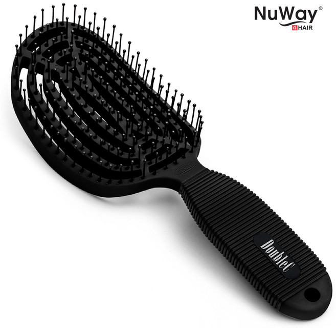 뉴웨이 헤어브러시 더블씨 헤어 브러쉬, Black, 1개