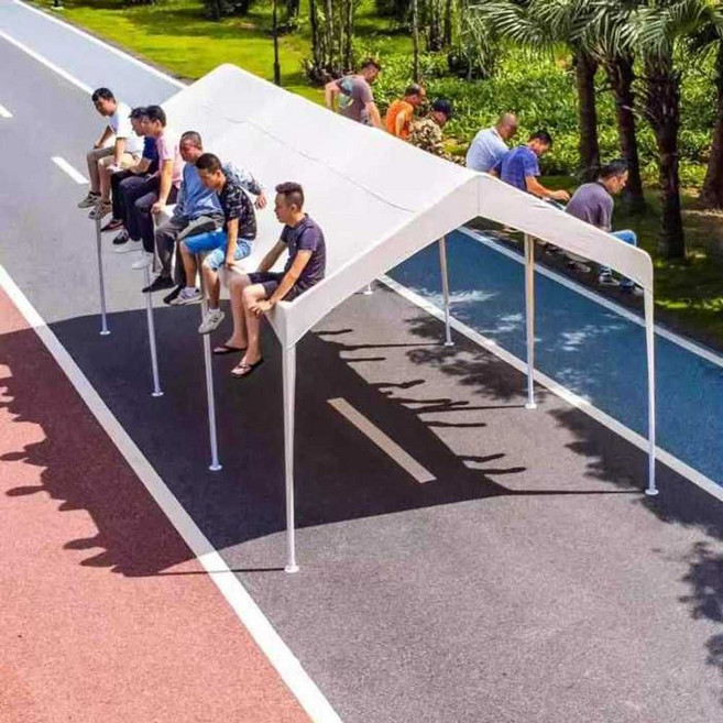 야외 주차장 간이 차고 접이식 소형 그늘막 보관함 자동차, M. 2Mx3M 주차 창고 와인 레드