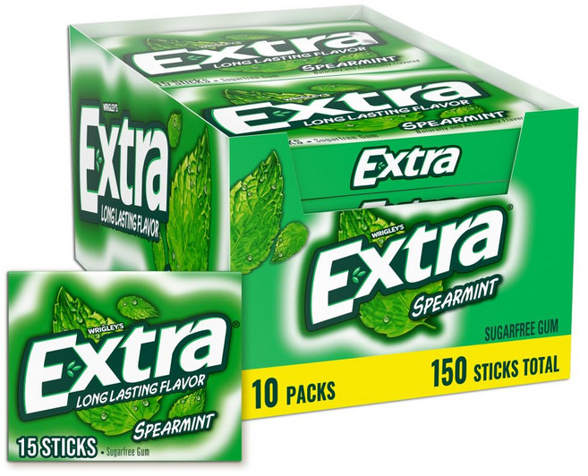 엑스트라 스페어민트 무설탕 껌 EXTRA Spearmint Sugarfree Gum, 460g, 2박스