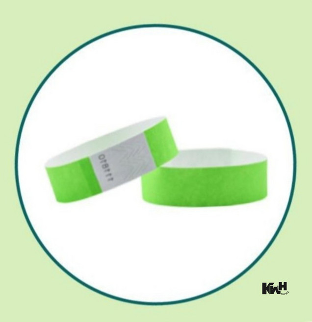 일회용 팔찌 10P 형광그린 방수종이팔찌