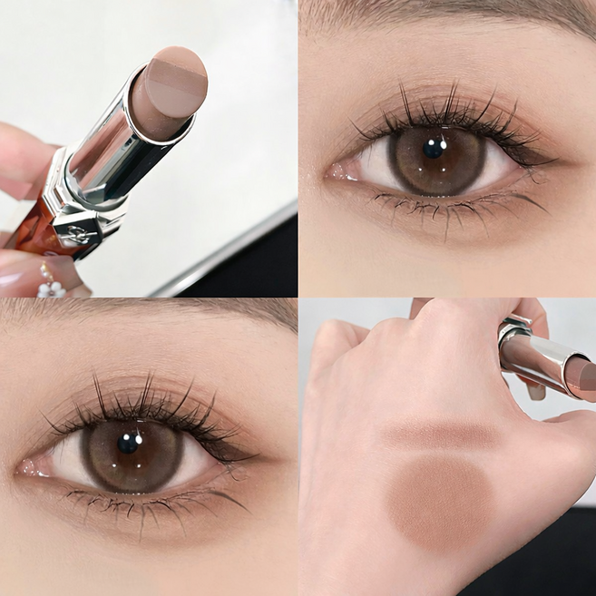 아이쉐도우스틱 그라데이션 아이섀도우 스틱섀도우 섬세한 그라데이션 글리터 하이라이터 아이쉐도우 스틱아이섀도우 아이섀도우 스틱 하이라이터 워터프루프 스틱섀도우, 2개, 01# 브라운