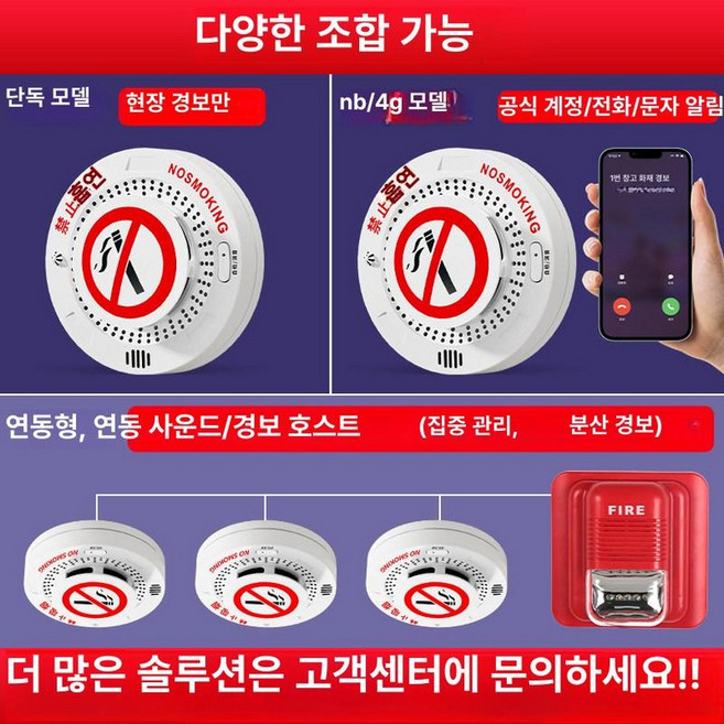 담배 냄새 감지기 일산화탄소경보기 화장실 흡연 복도 독립형 흡연경보기, 맞춤 주문 제작, 1개, 기본 색상
