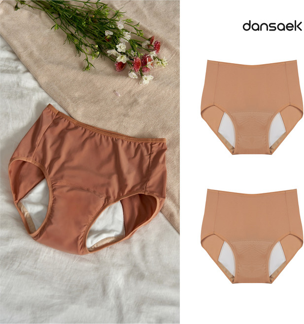 [1+1] 단색 요실금 100cc 논샘 안심팬티 빨아입는 쉬펜드 2p 세트 (대용량 흡수 방수 위생팬티 여성 여자 요실금팬티 효도 엄마선물)