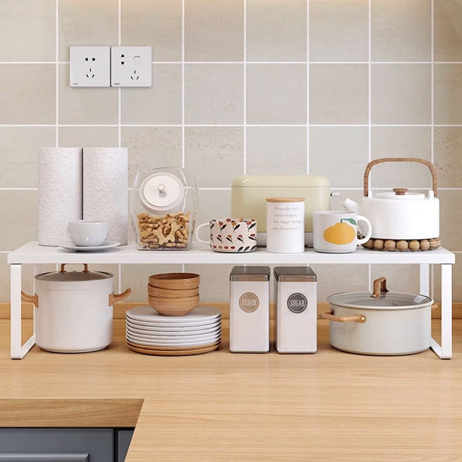 하스몰 생활필수 다용도 씽크대 주방 정리 미니 수납선반, 화이트, 1개