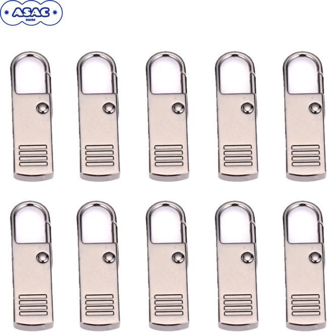 고리형 단방향 셀프 수선 클립 지퍼고리 아삭스퀘어, 10개, 메탈
