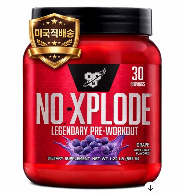 노익스부스터 노익스플로드 운동전부스터 프리워크 아웃 카페인 펌핑 30서빙, 1.2 Pound (Pack of 1), Grape, 1개, 555g