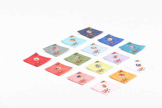 미도규방 고급 모시 전통 조각보 꽃자수 차받침대 잔받침 손님맞이 컵홀더 코스터 컵받침, 청바지색, 1개