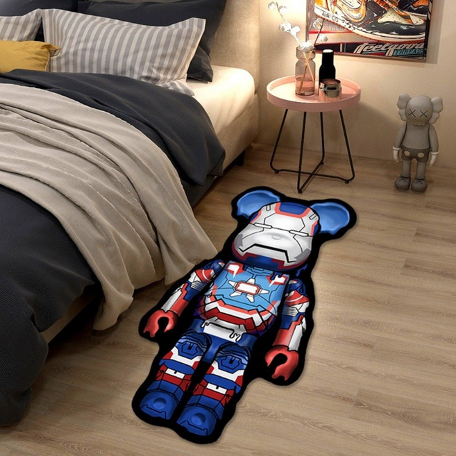 베어브릭 마블 캐릭터 미니 러그 카페트 침대 옆 인테리어 아이방 꾸미기 키덜트