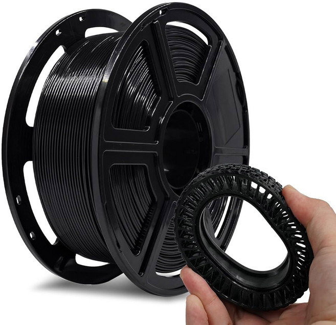 Flashforge PLA 플렉시블 1.75mm 3D 프린터 필라멘트 프린팅 필라멘트 1kg 스풀 치수 정확도 +/- 0.02mm 환경 친화적 연기 없음 및 냄새 없음(녹색, Black