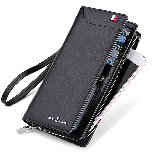 윌리엄캠벨 소가죽 남성장지갑 클러치 핸드폰지갑 명함 카드 지갑 WL2117