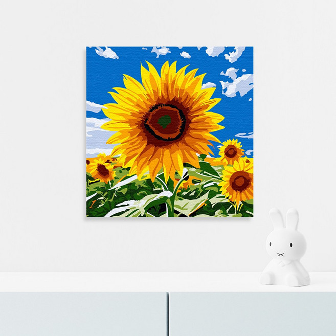 플레이어바웃 DIY 화사한 해바라기 명화그리기 유화 그림 20x20, 1개