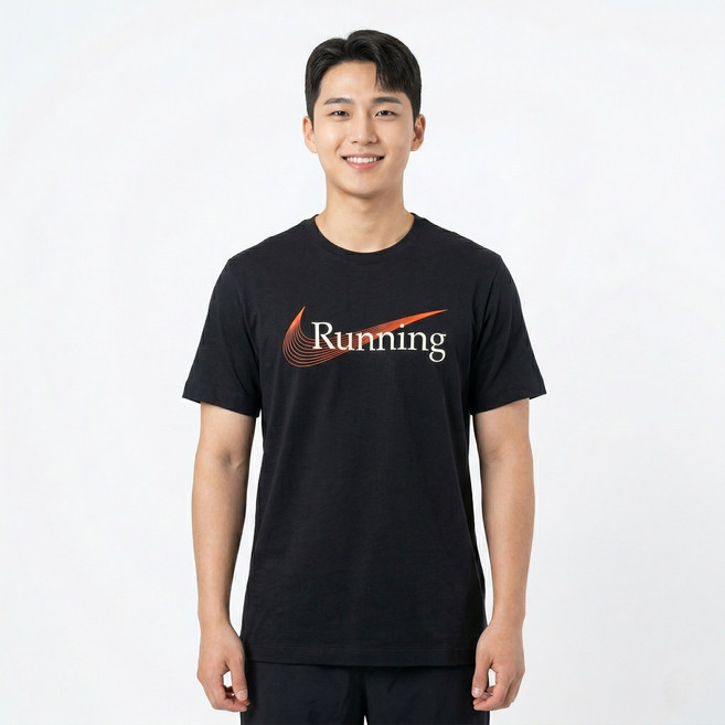 나이키 드라이핏 러닝 반팔티 남성 기능성 티셔츠 블랙
