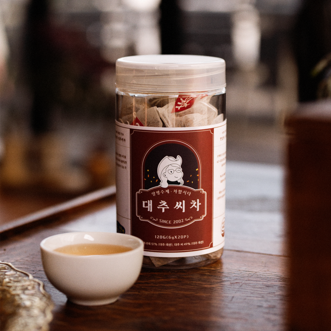 차합시다 몸따뜻 국산 대추차 티백 프리미엄, 1개, 20개입, 6g
